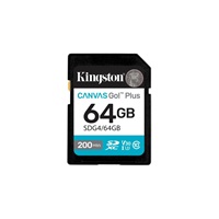 Kingston SDXC karta 64GB Canvas Go! Plus, R:200/W:160MB/s, Class 10, UHS-I, U3, V30