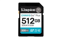 Kingston SDXC karta 512GB Canvas Go! Plus, R:200/W:160MB/s, Class 10, UHS-I, U3, V30