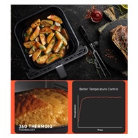 BAZAR - Cosori Dual Blaze 6.4L SMART horkovzdušná  fritéza + 5x špíz a gril. rošt, grey - Poškozený kus