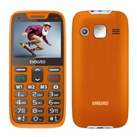 EVOLVEO EasyPhone XR, mobilní telefon pro seniory s nabíjecím stojánkem, oranžová