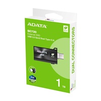 ADATA Externí SSD SC730 1TB, USB-C/A, USB 3.2 Gen2, černá