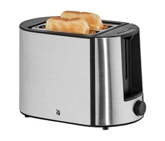 WMF Bueno Pro topinkovač, 870 W, 6 úrovní opekání, odnímatelná přihrádka na dorbky, nerez / černá