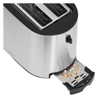 WMF Bueno Pro topinkovač, 870 W, 6 úrovní opekání, odnímatelná přihrádka na dorbky, nerez / černá