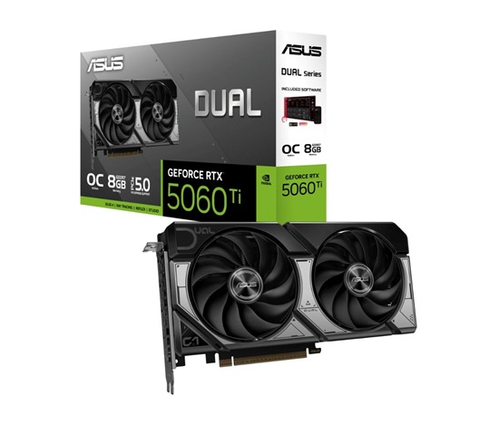 ASUS VGA NVIDIA GeForce RTX 5060 Ti DUAL OC 8G, 8GB GDDR7, 3xDP, 3xHDMI