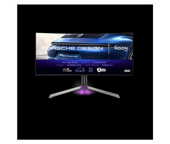 BAZAR - AOC MT OLED LCD WLED 34" PD34 - OLED,3440x1440,240Hz,0,03ms,2xHDMI,DP,USB-C,USB 3.2,repro,zakriven - rozbale