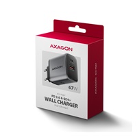 AXAGON ACU-PQ67 GaN nabíjačka do siete 67W, USB-A + USB-C, PD3.0/PPS/QC4+/SFC2.0/Apple