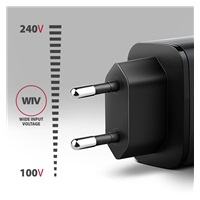 AXAGON ACU-PQ67D GaN nabíjačka do siete 67W, USB-A + USB-C, PD3.0/PPS/QC4+/SFC2.0/Apple, LCD display