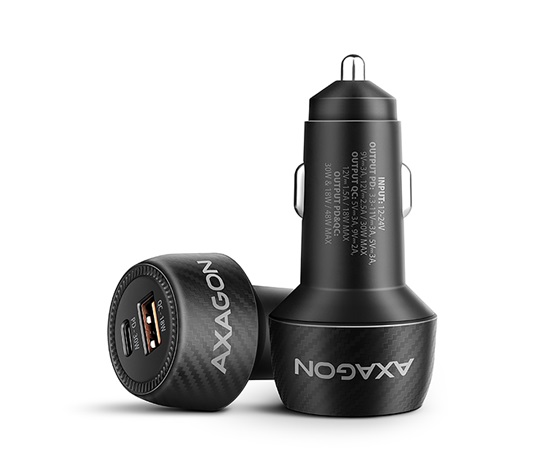 AXAGON PWC-PQ48 nabíjačka do auta 48W, USB-A+USB-C, PD3.0/PPS/QC4+/SFC/Apple