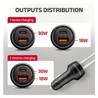 AXAGON PWC-PQ48 nabíjačka do auta 48W, USB-A+USB-C, PD3.0/PPS/QC4+/SFC/Apple