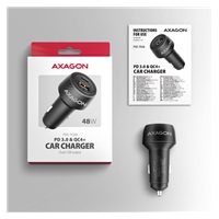 AXAGON PWC-PQ48 nabíjačka do auta 48W, USB-A+USB-C, PD3.0/PPS/QC4+/SFC/Apple