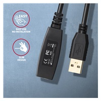 AXAGON ADR-207, USB 2.0 A-M -> A-F aktívny predlžovací / repeater kábel, 7.5m