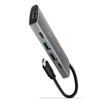 AXAGON HMC-5G21, USB 10Gbps hub, porty 2x USB-A, 2x USB-C, HDMI 4k/30, PD 60W, kábel USB-C 13cm