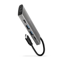 AXAGON HMC-5G21, USB 10Gbps hub, porty 2x USB-A, 2x USB-C, HDMI 4k/30, PD 60W, kábel USB-C 13cm