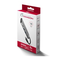 AXAGON HMC-5G21, USB 10Gbps hub, porty 2x USB-A, 2x USB-C, HDMI 4k/30, PD 60W, kábel USB-C 13cm