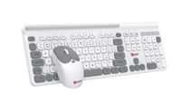 C-TECH klávesnice s myší WLKMC-05W, Bezdrátový set 2.4GHz, CZ, Bílá
