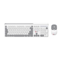 C-TECH klávesnice s myší WLKMC-05W, Bezdrátový set 2.4GHz, CZ, Bílá