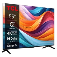 TCL 55T7B 55" TV, 4K Ultra HD, QLED, Google TV, WiFi, Bluetooth, Direct LED, Dolby Digital, HDR, Dolby Vision