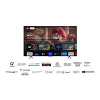 TCL 75C655 75" TV, 4K Ultra HD, QLED, Google TV, HDR, Bluetooth, WiFi, reproduktory ONKYO 2.1 se subwooferem