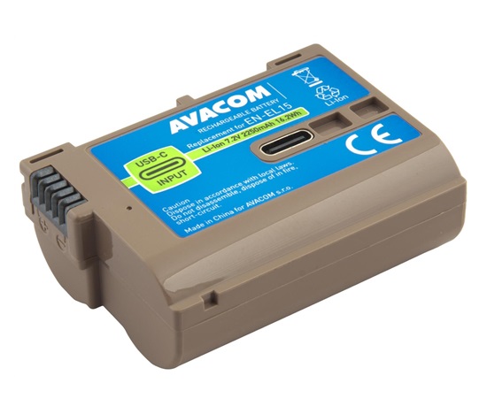 AVACOM baterie pro Nikon EN-EL15 vstup USB-C Li-Ion 7.2V 2250mAh 16.2Wh