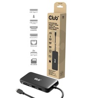 Club3D Dokovací stanice USB-C 8v1, 1xHDMI, 1xDP, 1xUSB-C, 2xUSB, 1xRJ45, černá