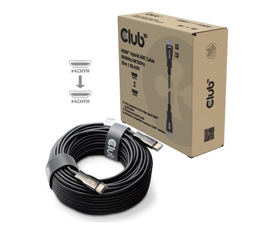 Club3D Kabel aktivní hybridní optický HDMI 2.1 8K60Hz/4K120Hz, (M/M), 30m