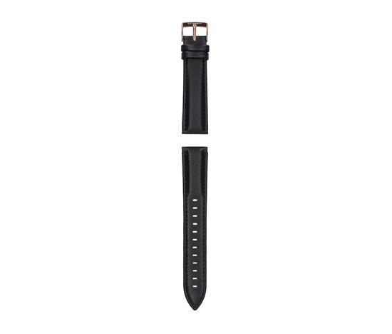 Garett řemínek 20 mm, černá kůže se zlatým zapínáním
