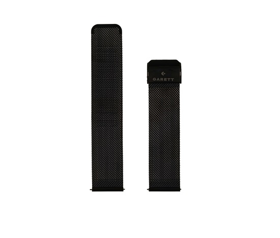 Garett řemínek 22 mm, černý kovový, typ Mesh