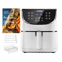 BAZAR Cosori CP158-AF PREMIUM –  5.5L horkovzdušná fritéza + 5x špíz a gril. rošt, white