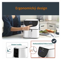 BAZAR Cosori CP158-AF PREMIUM –  5.5L horkovzdušná fritéza + 5x špíz a gril. rošt, white