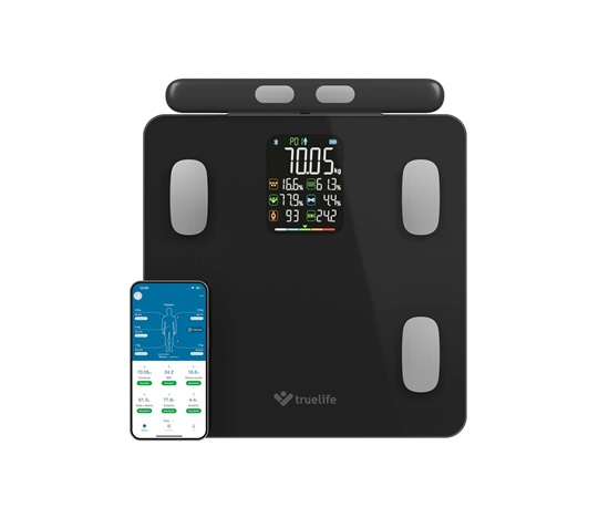 TrueLife FitScale W8 BT Black - osobní diagnostická bluetooth váha
