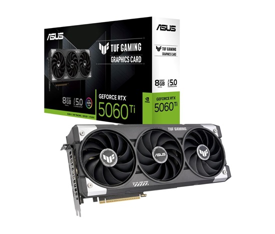 ASUS VGA NVIDIA GeForce RTX 5060 Ti TUF GAMING 8G, 8GB GDDR7, 3xDP, 3xHDMI