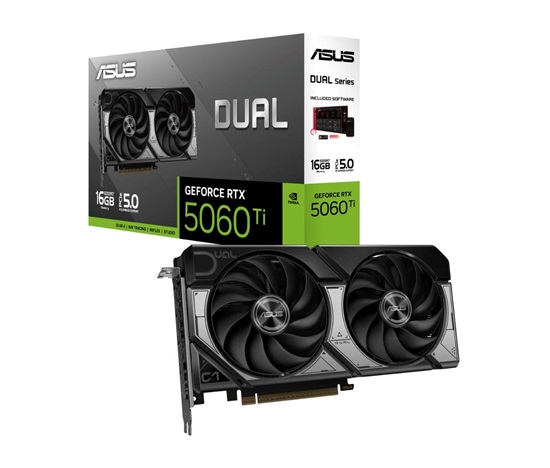 ASUS VGA NVIDIA GeForce RTX 5060 Ti DUAL 16G, 16GB GDDR7, 3xDP, 3xHDMI