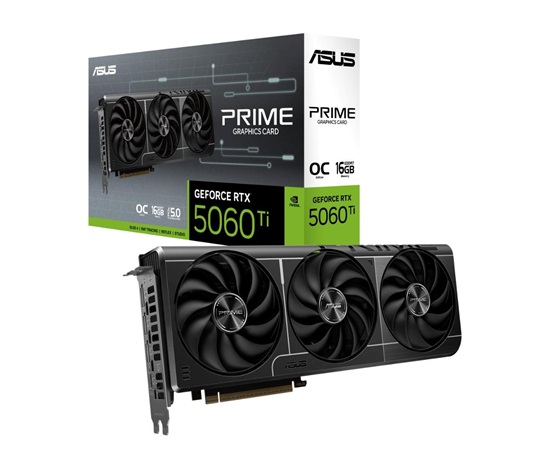 ASUS VGA NVIDIA GeForce RTX 5060 Ti PRIME OC 16G, 16GB GDDR7, 3xDP, 3xHDMI