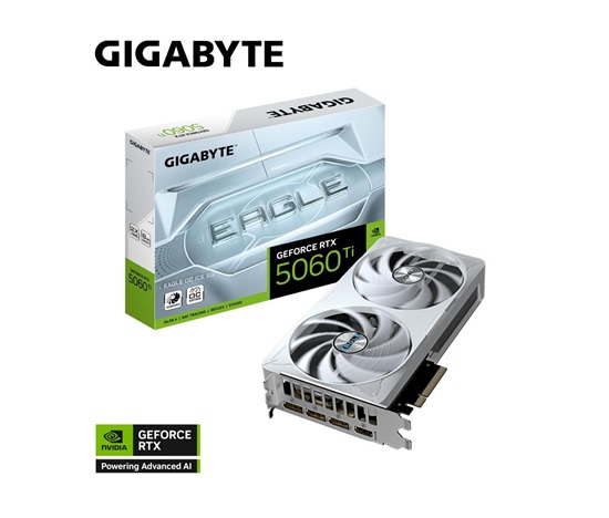 GIGABYTE VGA NVIDIA GeForce RTX 5060 Ti EAGLE ICE OC 8G, 8G GDDR7, 3xDP, 1xHDMI