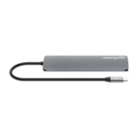 MANHATTAN Dokovací stanice USB-C 7v1, 1xHDMI, 2xUSB-C, 2xUSB, čtečka SD karet, šedá
