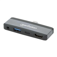 MANHATTAN Dokovací stanice USB-C 4v1, 1xHDMI, 1xUSB-C, 1xUSB, 1x3.5mm, šedá