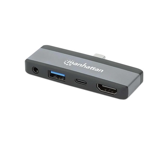 MANHATTAN Dokovací stanice USB-C 4v1, HDMI, USB-C PD 100W, USB-A 3.0, 3.5mm Jack