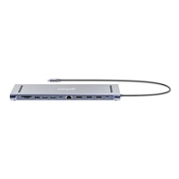 MANHATTAN Dokovací stanice USB-C 12v1, 1xDP, 2xHDMI, 2xUSB-C, 3xUSB, 1xRJ45, čtečka SD karet, šedá