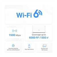 MERCUSYS Halo H60X(1-pack) WiFi6 Mesh (AX1500,2,4GHz/5GHz,3xGbELAN/WAN(1xXR Unit)