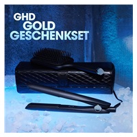 GHD Gold žehlička na vlasy, keramické destičky, dárková sada, Iced Luxe Collection, černá