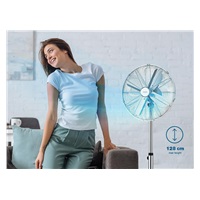 Orava SF-200 X stojanový kovový ventilátor, 3 stupně rychlosti, automatické otáčení, stříbrná