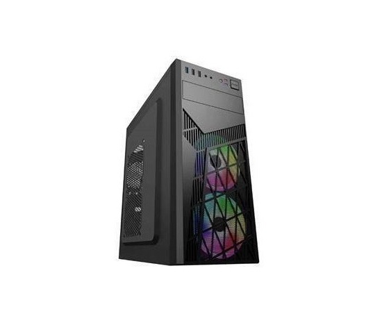 EUROCASE skříň ML N6-560B, ATX, 2x USB-A, 1x USB-C, 2x 120mm ARGB Fan, černá