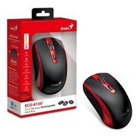 GENIUS myš ECO-8150/ 1200 dpi/ bezdrátová/ dobíjecí/ Copilot/ černo-červená