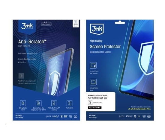3mk All-Safe - AIO fólie Anti-Scratch Full Wet Fitting v2.0 Tablet, 25 ks