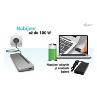 BAZAR - i-tec USB-C Metal Ergonomic 4K 3x Display Docking Station, PD 100W + - Po oprave, kompletni baleni