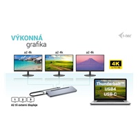 BAZAR - i-tec USB-C Metal Ergonomic 4K 3x Display Docking Station, PD 100W + - Po oprave, kompletni baleni