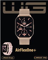 WG - Chytré hodinky WG AirFlexOne+, dámské, 2x řemínek, zlatá