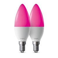 TP-Link Tapo L430C(2-pack) chytrá WiFi stmívatelná LED žárovka (barevná,2500K-6500K,470lm,2,4GHz,E14)