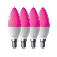 TP-Link Tapo L430C(4-pack) chytrá WiFi stmívatelná LED žárovka (barevná,2500K-6500K,470lm,2,4GHz,E14)