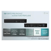 i-tec Universal Intelligent Dual Display Docking Station, Power Delivery 100W